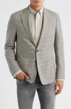 Emanuel Berg Houndstooth Stretch Wool & Linen Blend Sport Coat In Gray