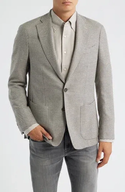 Emanuel Berg Houndstooth Stretch Wool & Linen Blend Sport Coat In Gray