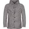 Emanuel Berg Lorno Piana Wool & Cashmere Sport Coat With Removable Hooded Bib In Silver