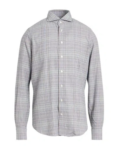 Emanuel Berg Man Shirt Midnight Blue Size 15 ½ Cotton In Gray