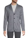 Emanuel Berg Men's Houndstooth Deconstructed Wool Blend Blazer In Dark Blue