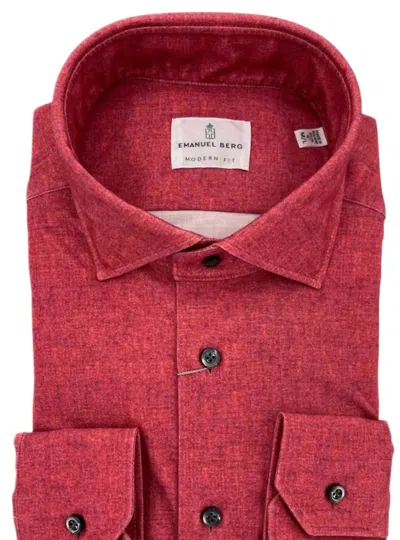 Emanuel Berg Men's Modern 4flex Stretch Knit Shirt In Medium Red