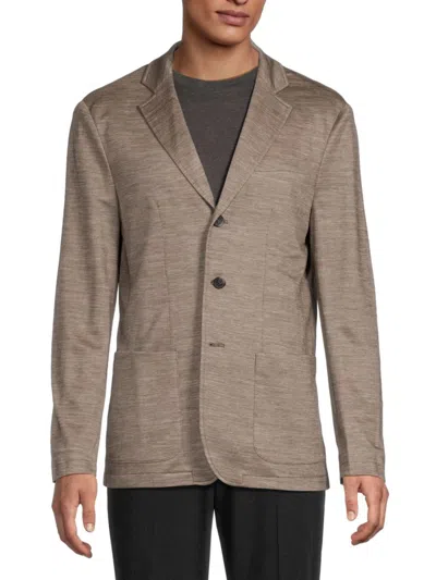 Emanuel Berg Men's Notch Lapel Knit Sport Coat In Medium Brown