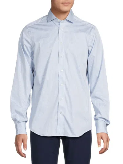 Emanuel Berg Men's Pinstripe Modern Fit Shirt In Blue