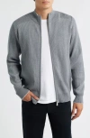 Emanuel Berg Merino Wool Zip Cardigan In Gray
