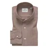 Emanuel Berg 4flex Slim Fit Medallion Print Knit Button-up Shirt In Brown