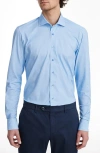 Emanuel Berg Modern Fit 4flex Knit Dress Shirt In Bright Blue