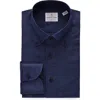 Emanuel Berg Modern Fit Cotton & Linen Twill Button-down Shirt In Navy