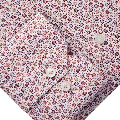 Emanuel Berg Modern Fit Floral Stretch Cotton Dress Shirt In Red