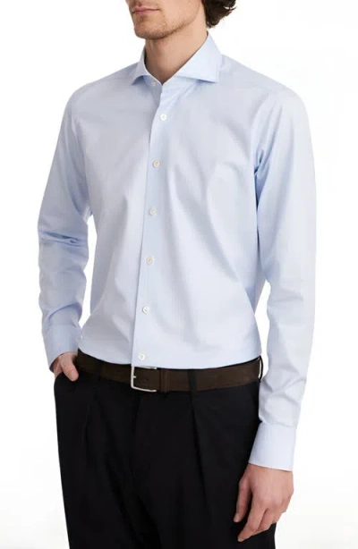 Emanuel Berg Modern Fit Luxury Twill Dress Shirt In Light Pastel Blue