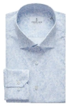Emanuel Berg Modern Fit Paisley Floral Stretch Cotton Dress Shirt In Light Pastel Blue