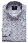 Emanuel Berg Modern Fit Paisley Medallion Cotton Dress Shirt In Bright Blue
