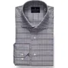 Emanuel Berg Modern Fit Plaid Natural Stretch Yoga Twill Dress Shirt In Blue