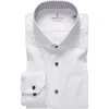 Emanuel Berg Modern Fit Solid White Cotton Twill Dress Shirt In White