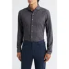 Emanuel Berg Modern Fit Stretch Cotton Jersey Dress Shirt In Gray