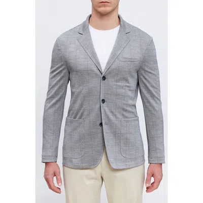 Emanuel Berg Plaid Deconstructed Wool Blend Knit Sport Coat In Medium Grey