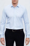 Emanuel Berg Prince Of Wales Check Cotton Twill Button-up Shirt In Blue