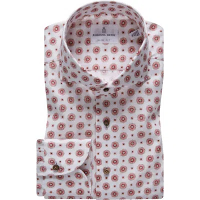 Emanuel Berg Slim Fit Hybrid Knit Dress Shirt In Neutral