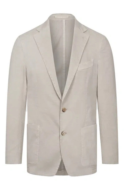 Emanuel Berg Solid Washed Cotton & Silk Blend Sport Coat In Neutral