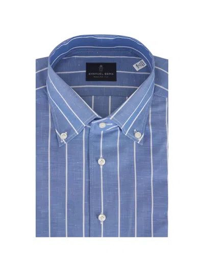 Emanuel Berg Striped Shirt In Blue