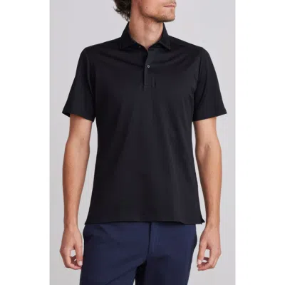 Emanuel Berg Textured Luxe Polo In Black