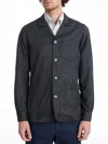 Emanuel Berg Wool Flange D-constructed Shirt Jacket In Charcoal In Green
