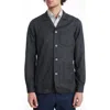 Emanuel Berg Wool Flange D-constructed Shirt Jacket In Charcoal In Charcoal