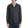 Emanuel Berg Wool Flange D-constructed Shirt Jacket In Charcoal In Charcoal