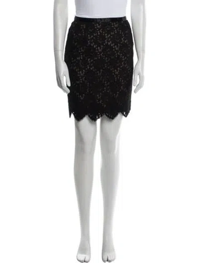 Pre-owned Emanuel By Emanuel Ungaro Lace Pattern Mini Skirt In Black