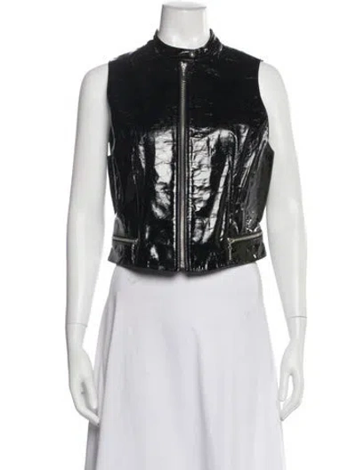 Pre-owned Emanuel By Emanuel Ungaro Leather Sleeveless Top In Multi