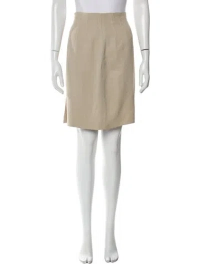 Pre-owned Emanuel By Emanuel Ungaro Linen Knee-length Skirt In Neutral