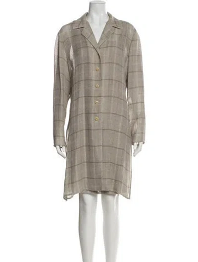 Pre-owned Emanuel By Emanuel Ungaro Plaid Print Dress Set In Neutral