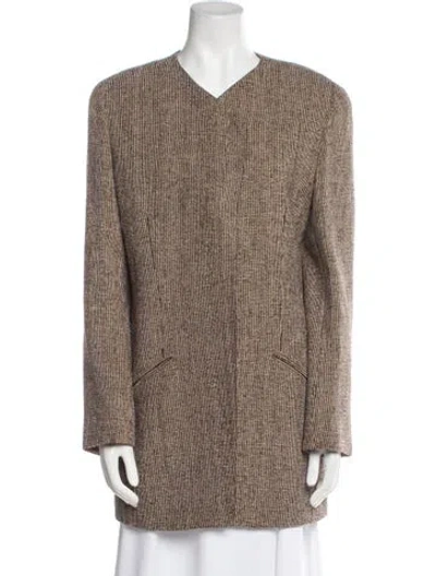 Pre-owned Emanuel By Emanuel Ungaro Plaid Print Jacket In Brown