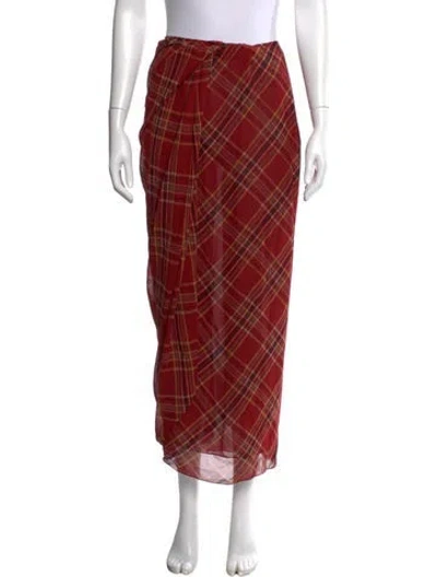 Pre-owned Emanuel By Emanuel Ungaro Silk Long Skirt In Red