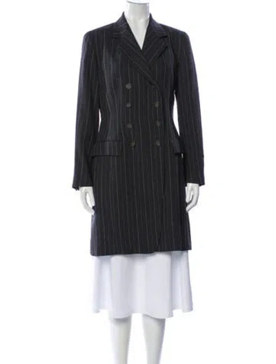 Pre-owned Emanuel By Emanuel Ungaro Striped Coat In Gray
