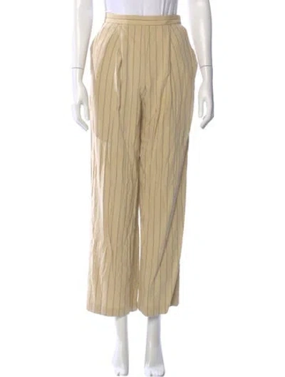 Pre-owned Emanuel By Emanuel Ungaro Striped Wide Leg Pants In Neutral