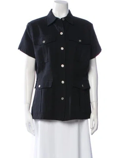 Pre-owned Emanuel By Emanuel Ungaro Vintage 1990's Button-up Top In Black
