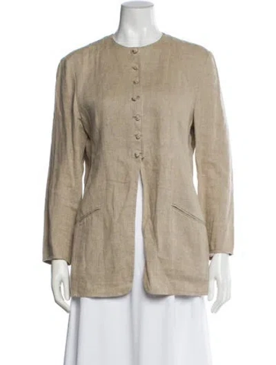 Pre-owned Emanuel By Emanuel Ungaro Vintage Linen Poncho In Neutral