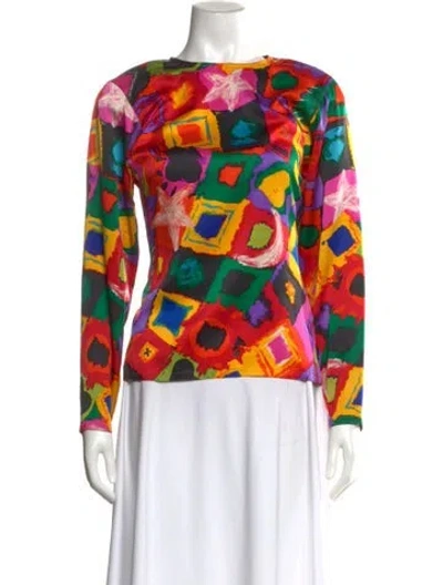 Pre-owned Emanuel By Emanuel Ungaro Vintage Patterned Top In Red