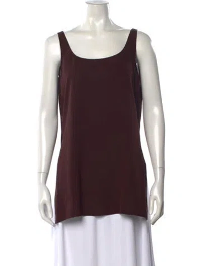 Pre-owned Emanuel By Emanuel Ungaro Vintage Silk Top In Brown