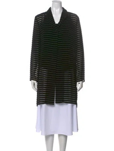 Pre-owned Emanuel By Emanuel Ungaro Vintage Striped Top In Black