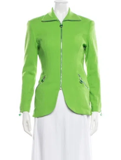 Pre-owned Emanuel By Emanuel Ungaro Vintage Wool Blazer In Green