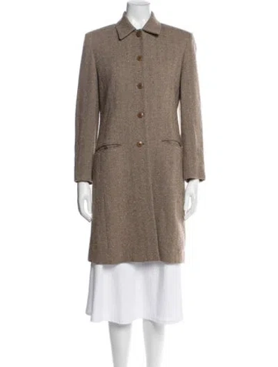 Pre-owned Emanuel By Emanuel Ungaro Wool Tweed Pattern Blazer In Brown