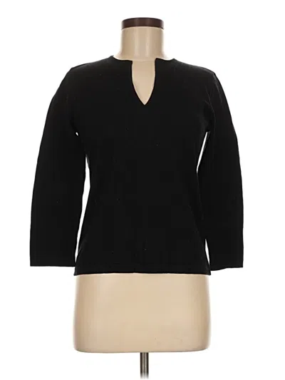 Pre-owned Emanuel Emanuel Ungaro 3/4 Sleeve Top Black V-neck Tops