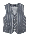 Emanuel Pris Toddler Boy Tailored Vest Slate Blue Size 7 Linen In Blue