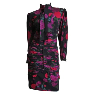 Pre-owned Emanuel Ungaro 1980s Dress With Ruching In Black