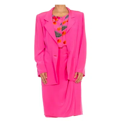 Pre-owned Emanuel Ungaro 1980s  Hot Pink Silk Crepe 3-piece Ensemble