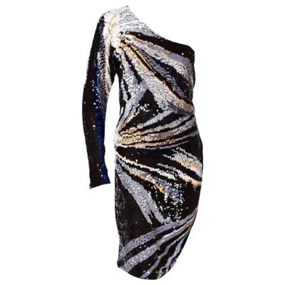 Pre-owned Emanuel Ungaro 2007 Vintage  Paris Embellished Mini Dress In Black