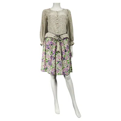 Pre-owned Emanuel Ungaro A French Ungaro Parallele Skirt Blouse And Belt Set - Circa 1978 / 1980 In Gray