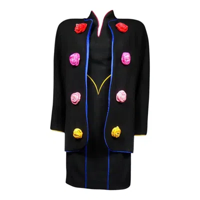 Pre-owned Emanuel Ungaro An  French Couture Dress And Jacket Set Collection 1991-1992 In Black
